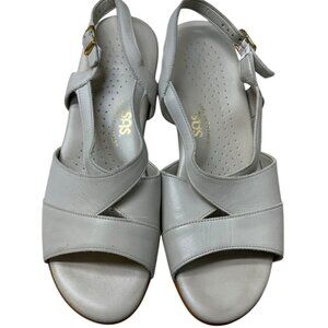 SAS Tripad Comfort Caress Bone Leather Slingback 1.5” Wedge Sandals Size 8.5 N